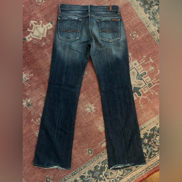 7 For All Mankind Distressed Dark Denim Jeans - Picture 3 of 5